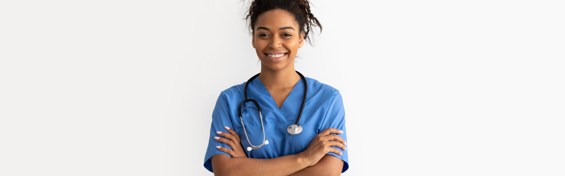 female nurse wearing stethoscope