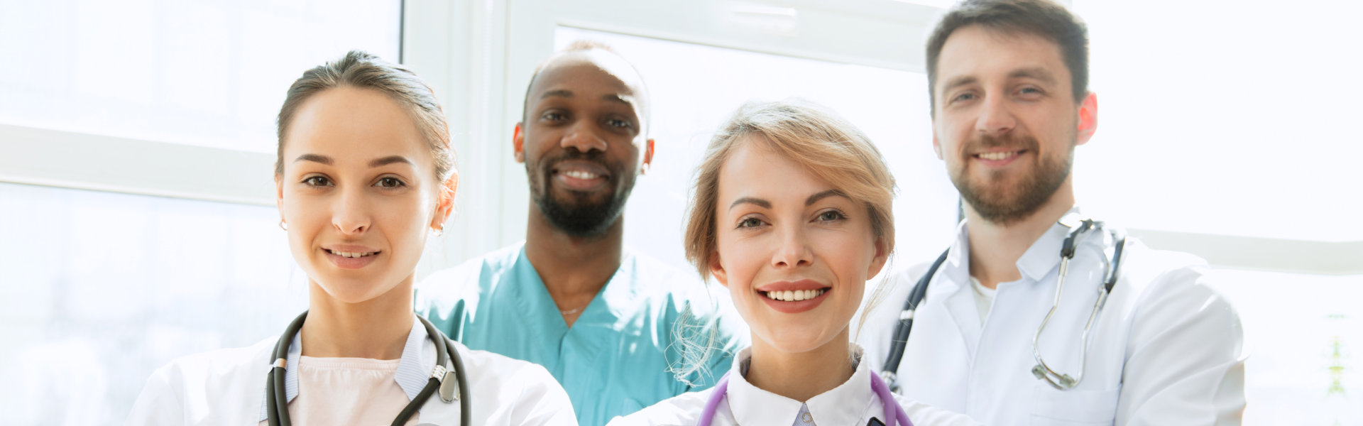 medical staffs looking at the camera