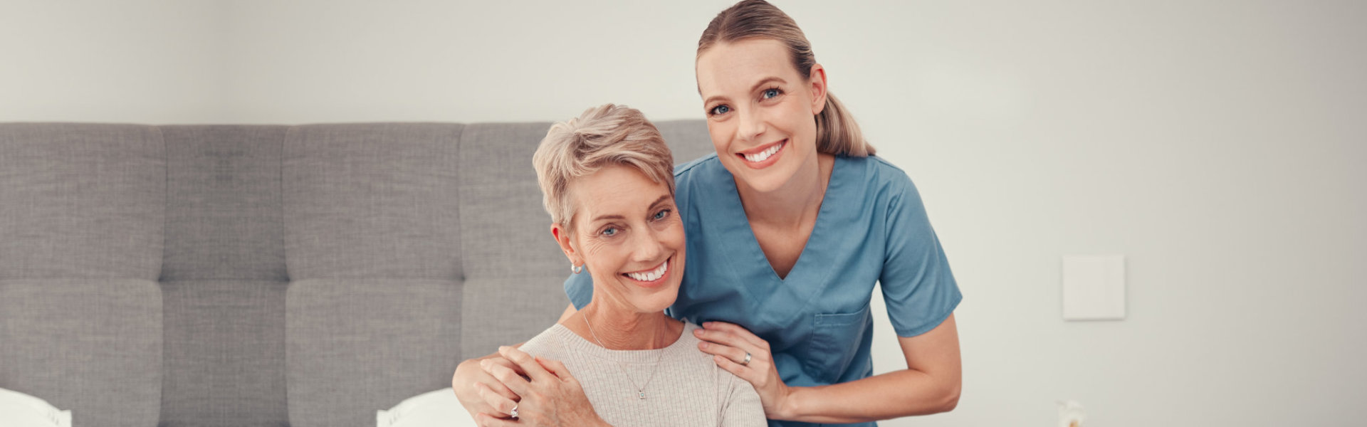 two women smiling